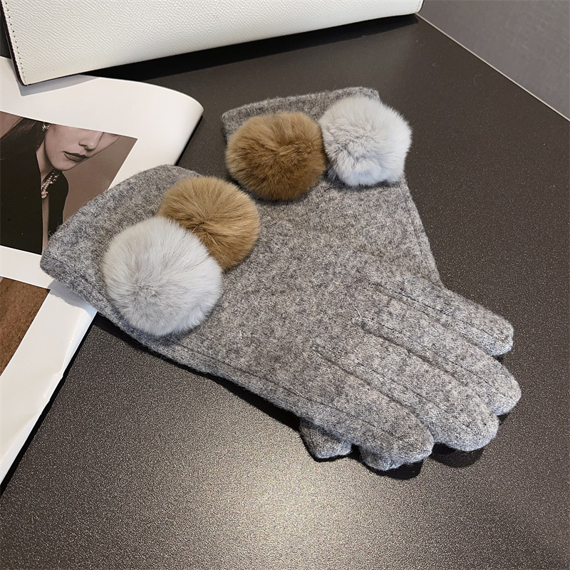 Gloves Women Wool Plaid Fox Fu - Wool Glove Lined recension och pris