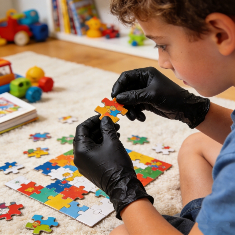 Kids Black Nitrile Disposable  - Latex Disposable Glove recension och pris