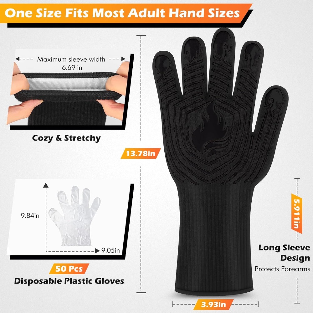 BBQ Gloves, 1472°F Heat Resist - Heat Resistant Glove recension och pris